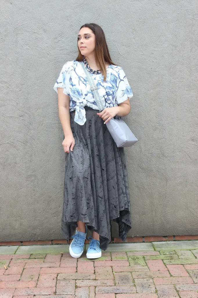 Distressed Wool Skirt