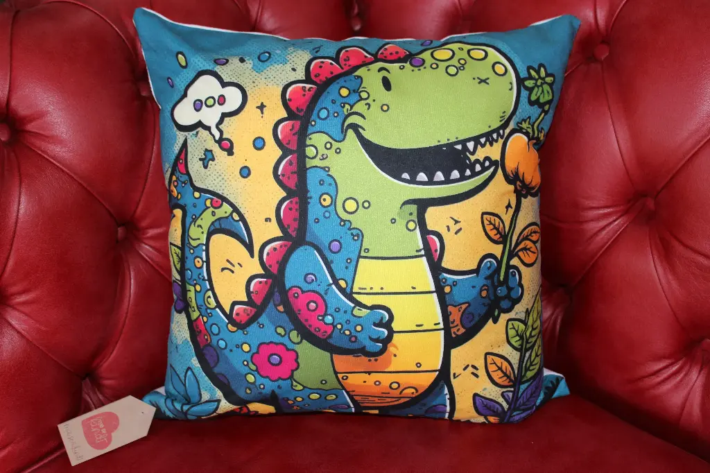 Velvet Dino Throw Pillow
