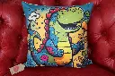 Velvet Dino Throw Pillow