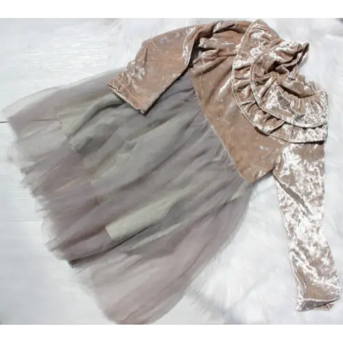 Girls' Champagne Long Sleeve Dress